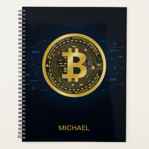 金ゴールドBitcoin暗号化パーソナライズされた名 プランナー手帳