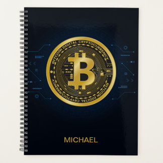 金ゴールドBitcoin暗号化パーソナライズされた名 プランナー手帳