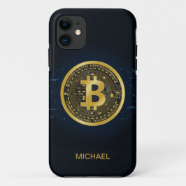 金ゴールドBitcoin暗号化パーソナライズされた名 iPhone 11 ケース