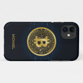 金ゴールドBitcoin暗号化パーソナライズされた名 Case-Mate iPhoneケース (裏面(横))