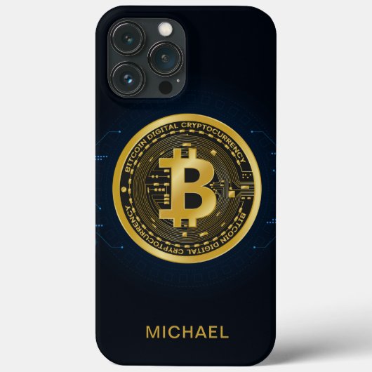 金ゴールドBitcoin暗号化パーソナライズされた名 Case-Mate iPhoneケース (裏面)