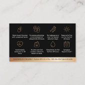 金ゴールドBlack Brows AfterCare PMU Browの指示 名刺 (裏面)