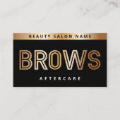 金ゴールドBlack Brows AfterCare PMU Browの指示 名刺 (正面)