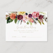 金ゴールドBohoフローラ数のゲームカードを推測 名刺 (正面)