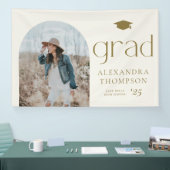 金ゴールドBohoミニマルなArch写真卒業 横断幕 (トレードショー)