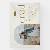 金ゴールドBohoミニマルなArch写真卒業 横断幕 (縦)