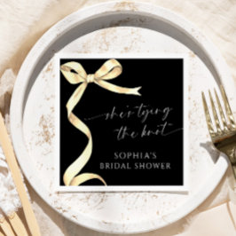 金ゴールドBow彼女は結び目のブライダルシャワー スタンダードカクテルナプキン