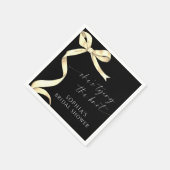 金ゴールドBow彼女は結び目のブライダルシャワー スタンダードカクテルナプキン (角)