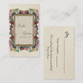 金ゴールドBrocadeフローラシフォーマルートエレガントカード プレイスカード (正面/裏面)