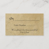 金ゴールドBrocadeフローラシフォーマルートエレガントカード プレイスカード (裏面)