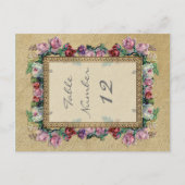 金ゴールドBrocadeフローラフォーマルテーエレガントブル番号 ポストカード (正面)