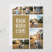 金ゴールドBrown faith hope love multiple Photo シーズンカード (正面)