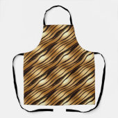 金ゴールドBrown Leopardプリントストライプ エプロン (正面)