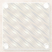 金ゴールドBrown Leopardプリントストライプ ガラスコースター (裏面)