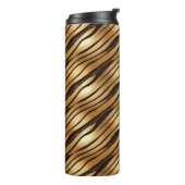 金ゴールドBrown Leopardプリントストライプ タンブラー (回転左)