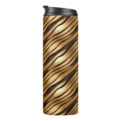 金ゴールドBrown Leopardプリントストライプ タンブラー (回転右)