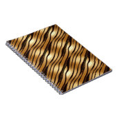 金ゴールドBrown Leopardプリントストライプ ノートブック (右側)