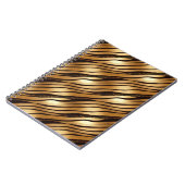 金ゴールドBrown Leopardプリントストライプ ノートブック (左側)