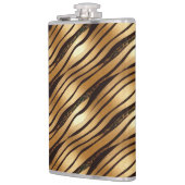 金ゴールドBrown Leopardプリントストライプ フラスク (左)