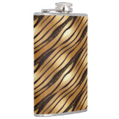 金ゴールドBrown Leopardプリントストライプ フラスク (右)