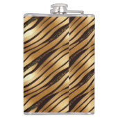 金ゴールドBrown Leopardプリントストライプ フラスク (裏面)