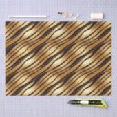 金ゴールドBrown Leopardプリントストライプ 薄葉紙 (クラフト)