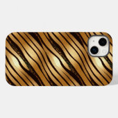 金ゴールドBrown Leopardプリントストライプ Case-Mate iPhoneケース (裏面 (横))