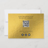 金ゴールドBusiness Thank You Logoソーシャルメディア サンキューカード (裏面)