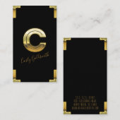 金ゴールドCイニシャル縁ど及び名刺 名刺 (正面/裏面)