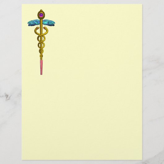 金ゴールドCADUCEUSの医療記号 (正面)