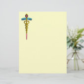 金ゴールドCADUCEUSの医療記号 (スタンド正面)