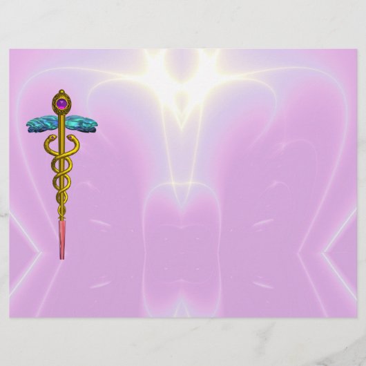 金ゴールドCADUCEUSの医療記号 (正面)