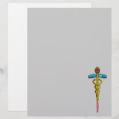 金ゴールドCADUCEUSの医療記号 (正面/裏面)