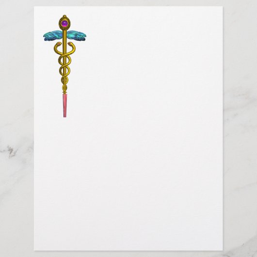 金ゴールドCADUCEUSの医療記号 (正面)
