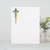 金ゴールドCADUCEUSの医療記号 (スタンド正面)
