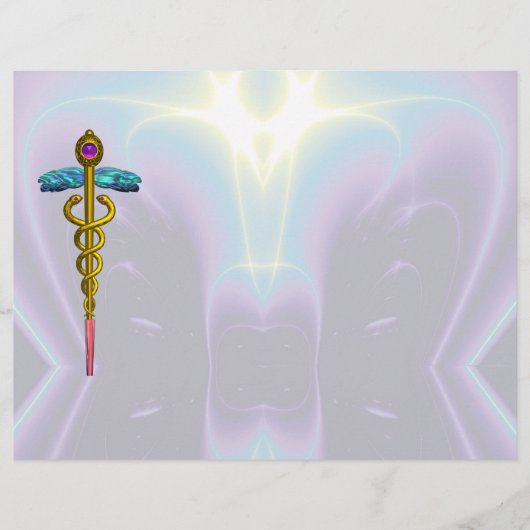 金ゴールドCADUCEUSの医療記号 (正面)
