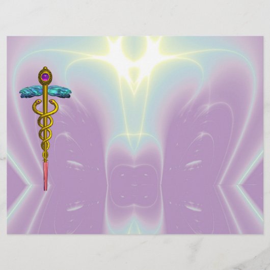 金ゴールドCADUCEUSの医療記号 (正面)