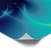 金ゴールドCADUCEUS獣医シンボルティール(緑がかった色)アクアブルー ポスター (角)