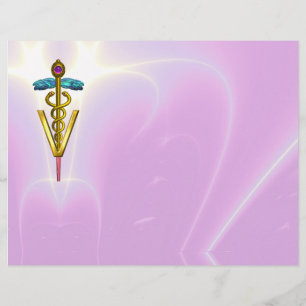 金ゴールドCADUCEUS獣医シンボル,薄紫,ピンク