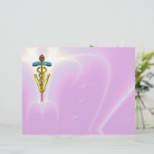 金ゴールドCADUCEUS獣医シンボル,薄紫,ピンク (スタンド正面)