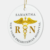 金ゴールドCaduceus登録ナース写真 セラミックオーナメント (左)