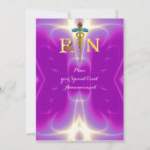 金ゴールドCADUCEUS登録ナース記号卒業 招待状 (裏面)