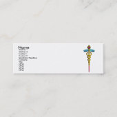 金ゴールドCADUCEUS、医師、医療サービスホワイト スキニー名刺 (正面)