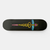 金ゴールドCADUCEUS,黒 スケートボード (横)
