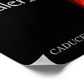 金ゴールドCADUCEUS, 7チャクラ,治癒,医療,ヨガ ポスター (角)