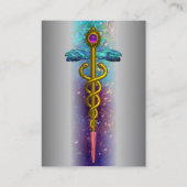 金ゴールドCADUCEUS、DOCTOR MEDICAL SERVICE Metal Gray 名刺 (裏面)