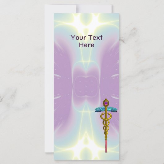 金ゴールドCADUCEUS MEDICAL SYMBOLパープルグリーン (正面)