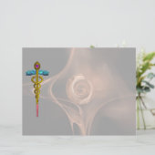 金ゴールドCADUCEUS MEDICAL SYMBOL、フラクタルバラ (スタンド正面)