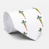 金ゴールドCADUCEUS MEDICAL SYMBOL 、白 ネクタイ (ロール)