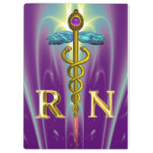 金ゴールドCADUEUS登録ナース記号紫緑 クリップボード (裏面)